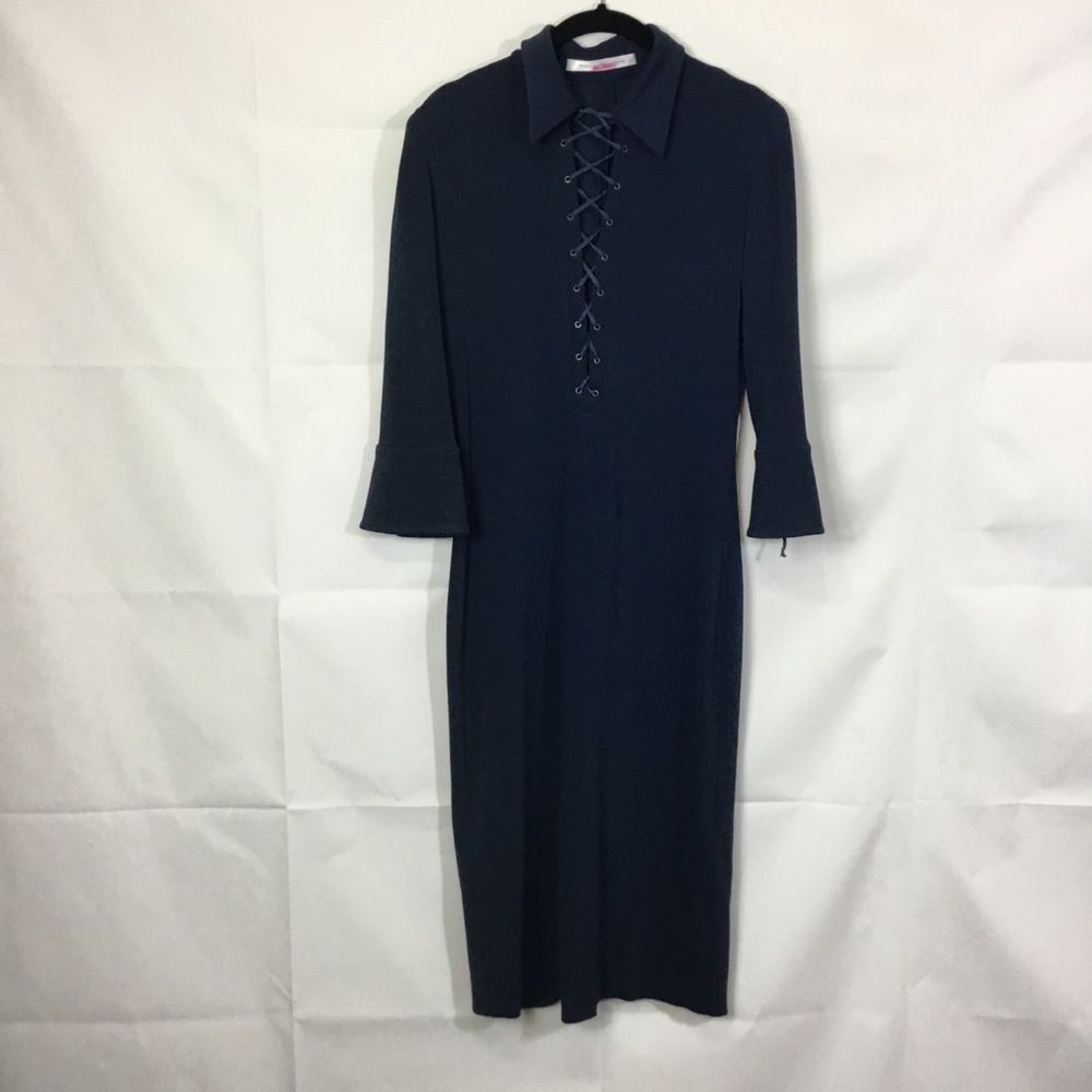 Diane Von Furstenberg Long Sleeve Blue Dress